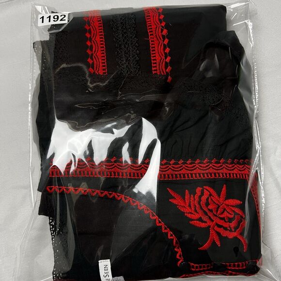 See & Be Seen Floral Embroidered Mini Sheath Dress Dark Romantic Whimsical Artsy - Picture 12 of 13